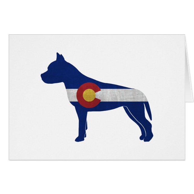 Carte Silhouette pour drapeau AmStaff Chien Colora (Devant horizontal)