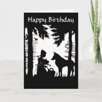 Silhouette Red Riding Hood Wolf Woods Anniversaire