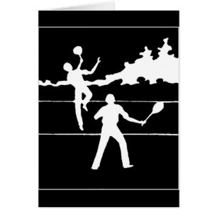 Carte Silhouette Retro Tennis
