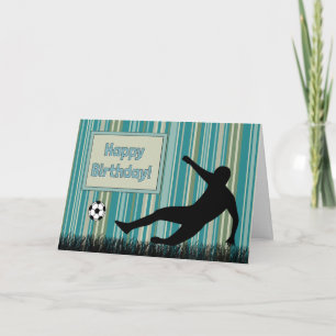 Carte Silhouette Soccer Player Boy Birthday Card