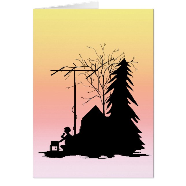 Carte Silhouette Sunset de l'opérateur radio de ja (Devant)