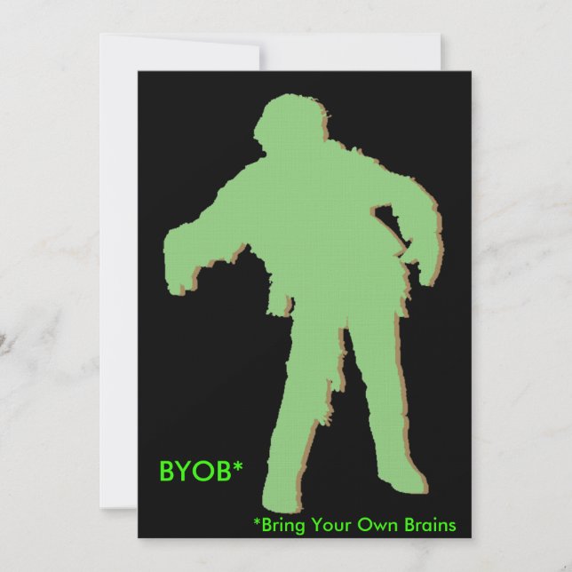 Carte Silhouette verte Zombie (Devant)