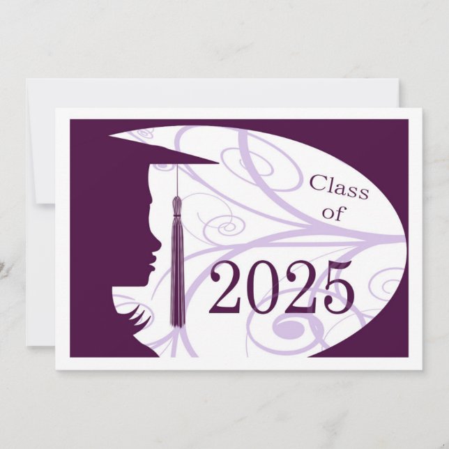Carte Silhouette violette et blanche 2025 (Devant)
