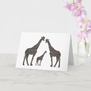 Carte Silhouettes de girafe en argile