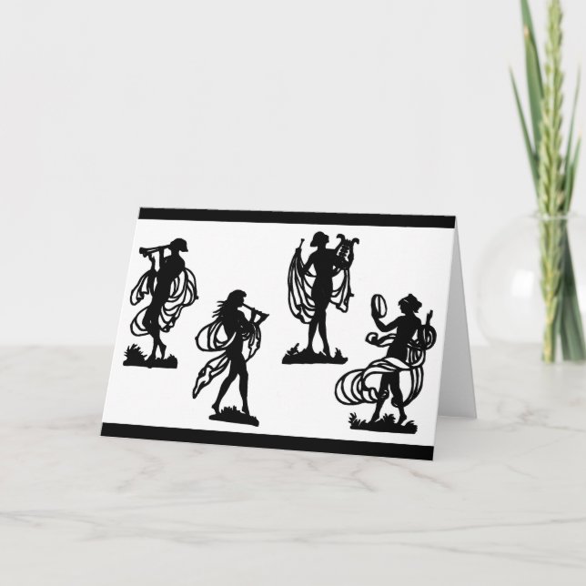 Carte silhouettes grecques antiques des Muses (Devant)