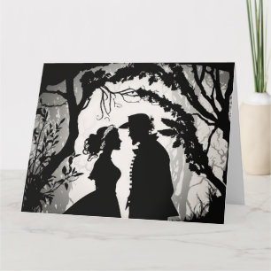 Carte Silhouettes homme et femme vintage