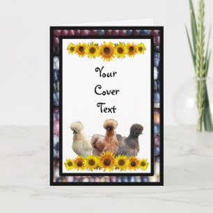 Carte Silkie Bantam Sunflower Rainbow Corn Salutation