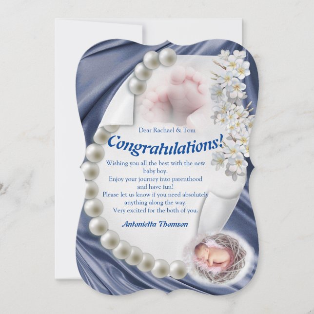 Carte Silky Ivory Pearl Baby Congrats (Devant)