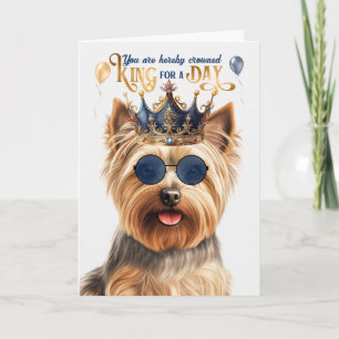 Carte Silky Terrier Chien King pour jour drôle Anniversa