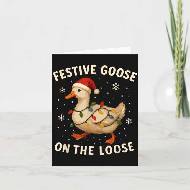Carte Silly Goose Holiday Christmas Festive Goose On The (Devant)