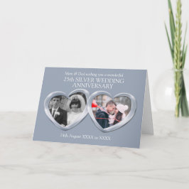 Carte Silver 25th wedding anniversary past present photo