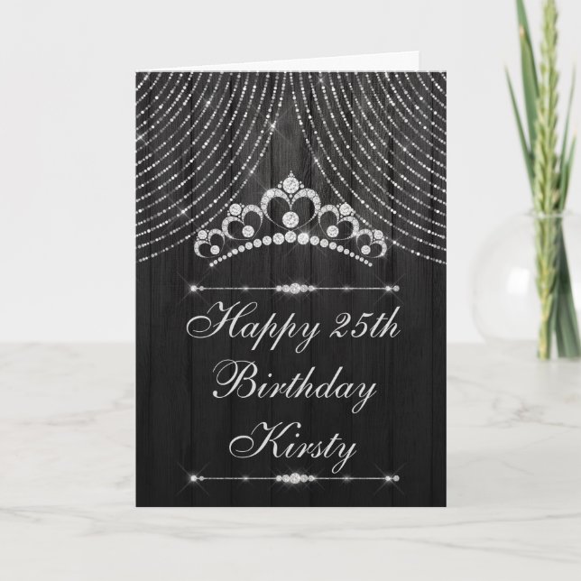 Carte Silver Black Diamond Tiara Anniversaire (Devant)