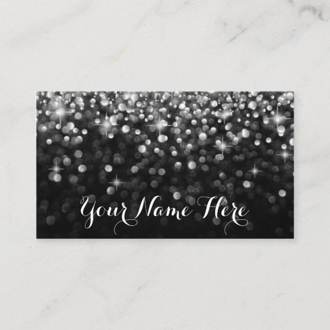 Carte Silver Black Hollywood Glitz Glam (Devant)