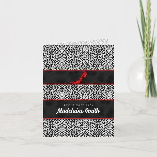 Carte Silver Cheetah Imprimer Personnalisé Deluxe (Devant)