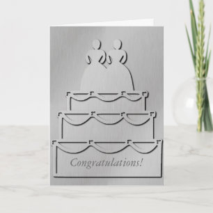 Carte Silver Lesbian Wedding Cake Card