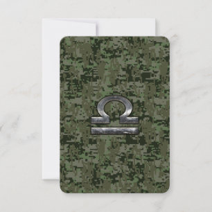Carte Silver Libra Zodiac Green Camo numérique