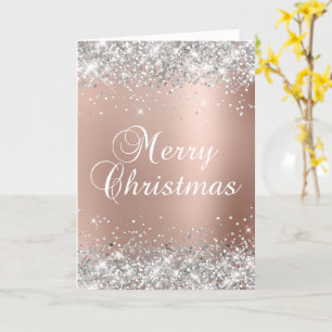 Carte Silver Parties scintillant Rose Or Ombre Joyeux No