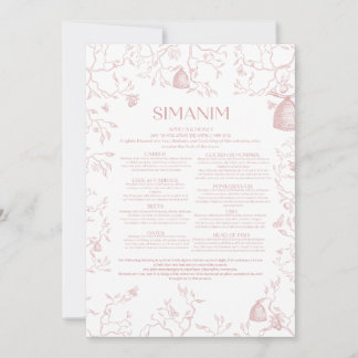 Carte Simanim Toile Rose 2023