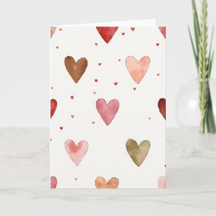 Carte simple à motif de cœur à l'aquarelle