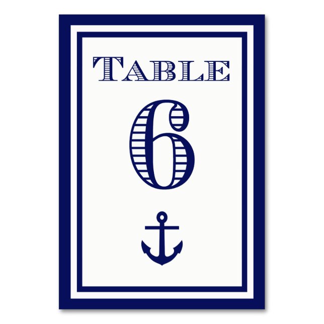 Carte simple Ancre encadrée bleu marine n° 6 (Par défaut)