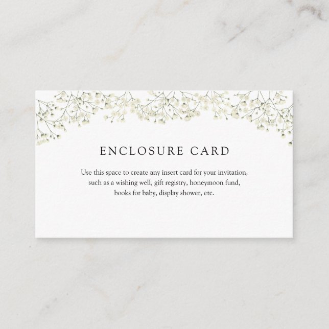 Carte simple avec Gypsophile (Devant)