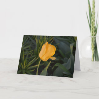 Carte simple avec une tulipe dorée