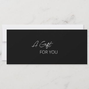 Carte Simple Black Elegant Moderne Certificat Cadeau