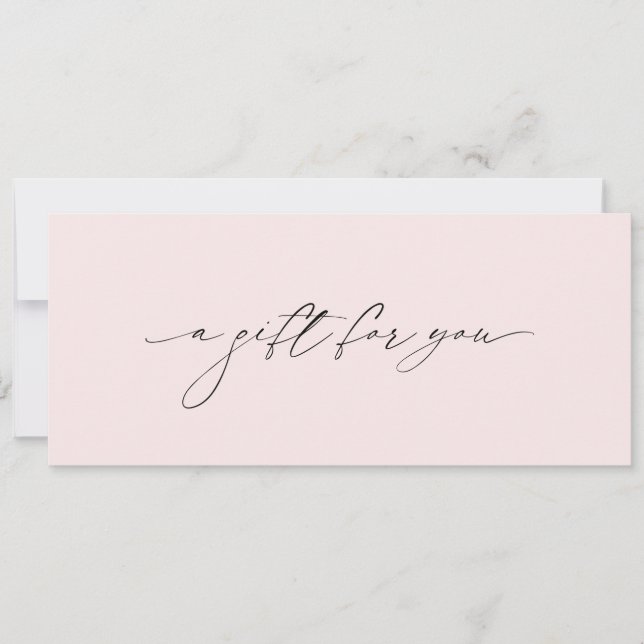 Carte Simple Blush Pink Élégant certificat cadeau modern (Devant)