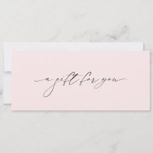 Carte Simple Blush Pink Élégant certificat cadeau modern
