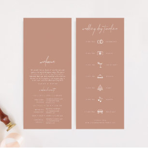 Carte Simple Blush Pink Moderne Mariage Jour Timeline