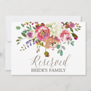 Carte Simple Bouquet d'aquarelle florale "Réservé"