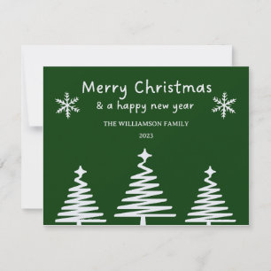 Carte Simple Christmas Tree Line Art Joyeux Noël