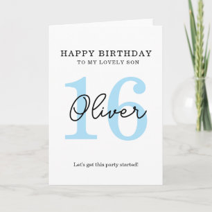 Carte simple d'anniversaire 16 ans.