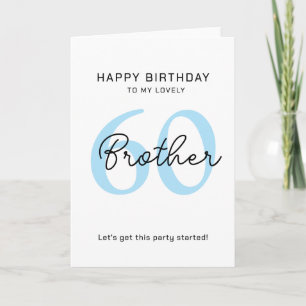 Carte simple d'anniversaire 60 frère.