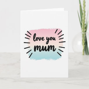 Carte simple d'art pour maman je t'aime