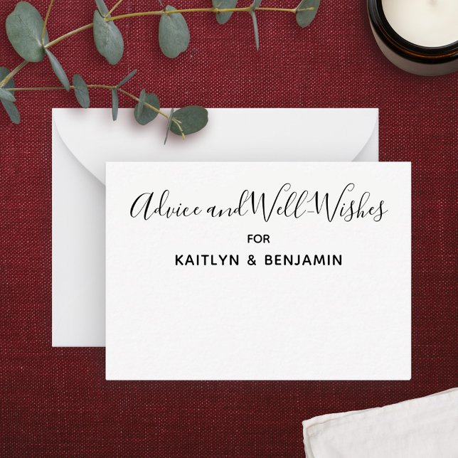 Carte simple de conseil et de bien-être en noir et (Créateur téléchargé)