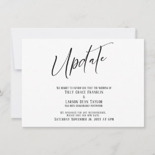 Carte simple de mise à jour de Mariage reportée pa