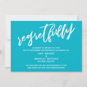 Carte simple de regrets pour un mariage annulé plo