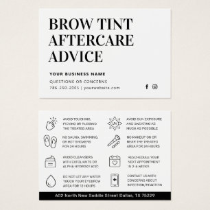 Carte simple d'instructions de soins postérieurs à