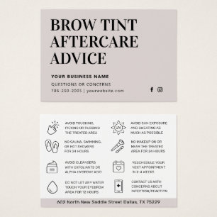 Carte simple d'instructions de soins postérieurs à