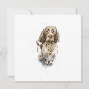 Carte Simple drôle mignon Springer Spaniel Chien Merci
