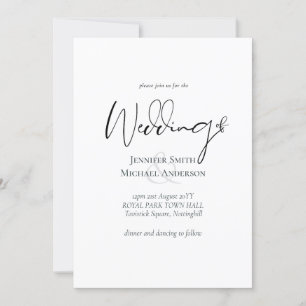 Carte Simple Élégance Script Mariage moderne