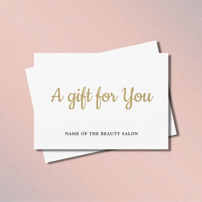 Carte Simple Elegant Blanc Faux Or Beauté (Créateur téléchargé)