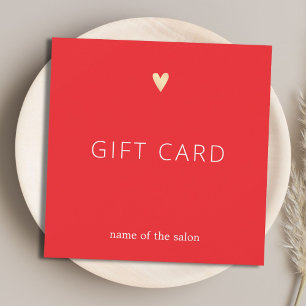 Carte Simple Élégant Faux Or Cœur Beauté