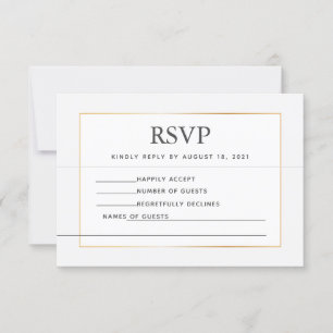 Carte simple Elegant Gold RSVP & Song Request Card