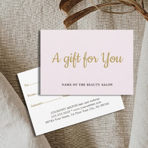 Carte Simple Elegant Pale Rose Faux Gold Beauté