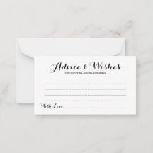 Carte simple Elegant Script Mariage Conseils & Wis