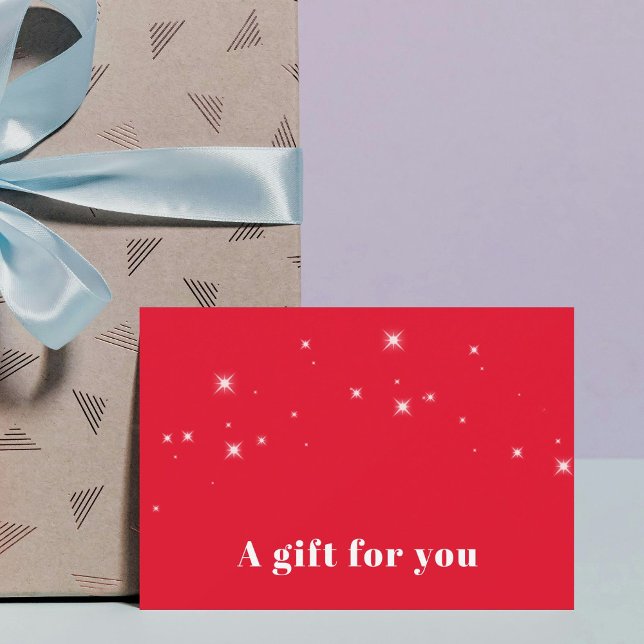 Carte Simple Elegant White Stars Beauté rouge (Créateur téléchargé)