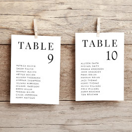 Carte simple élégante de table de mariage assise