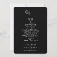 Carte simple Enregistrer la date Champagne Tower